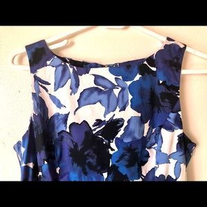 NWOT Ralph Lauren blue + white flower dress sz 10